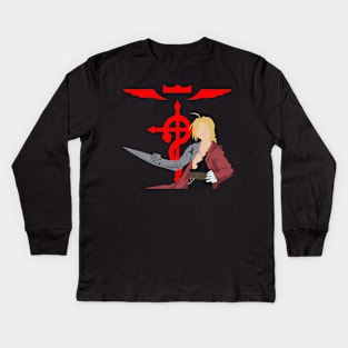 Minimalist Edward Elric Kids Long Sleeve T-Shirt